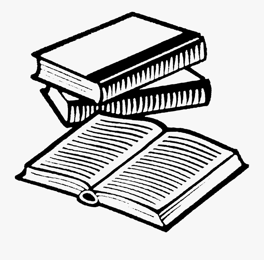 Open Book Clip Art Drawing - Line Drawing Of Books, Transparent Clipart