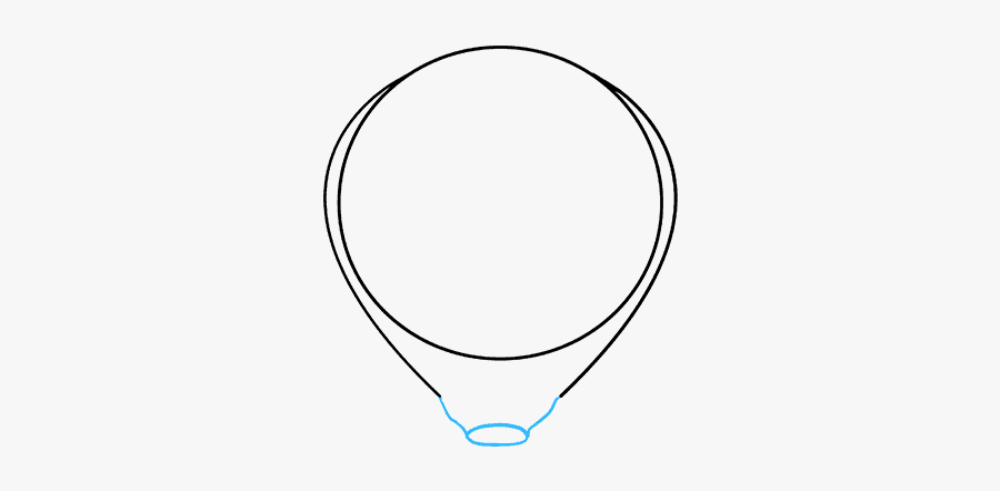 How To Draw Hot Air Balloon - Line Art, Transparent Clipart