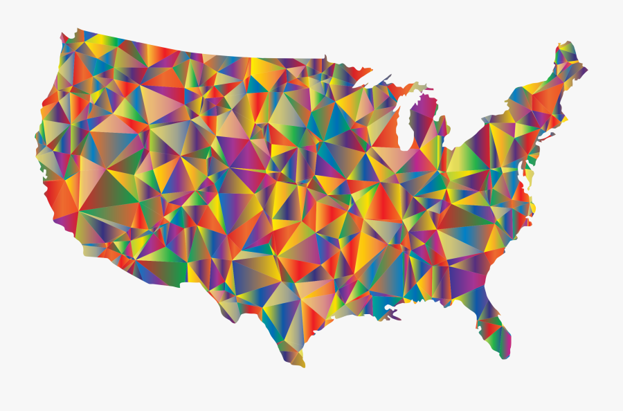 Low Poly United States Map Clip Art Library Library - Multistate Nation On Map, Transparent Clipart