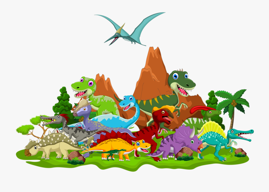 Dinosaur Clipart Landscape - Dinosaurs Cartoon Transparent Background, Transparent Clipart