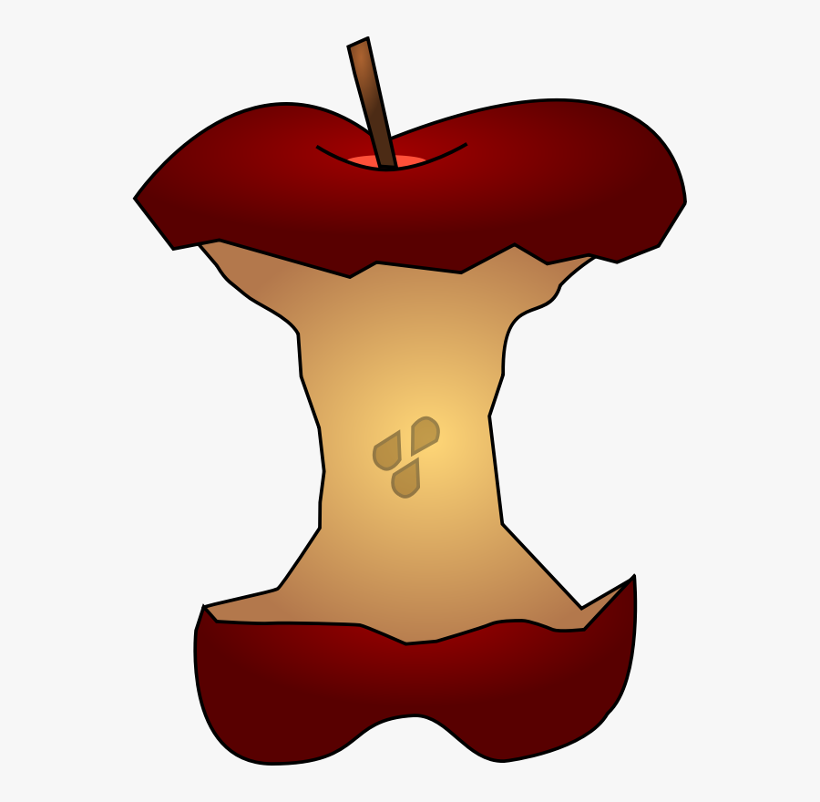 Free Apple Core Clip Art - Eaten Apple Clipart Png, Transparent Clipart