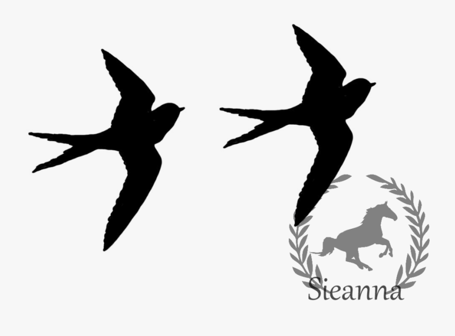 Black Birds Flying Set - Simple Black Bird Drawing, Transparent Clipart