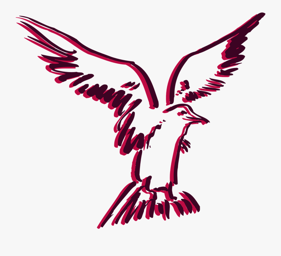 Flying Bird Outline Svg Clip Arts - Clip Art, Transparent Clipart