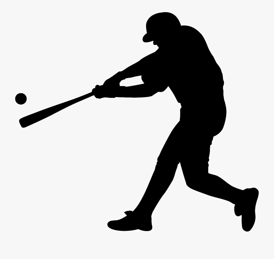 Baseball Batting Silhouette Clip Art - Baseball Batter Swinging Silhouette, Transparent Clipart