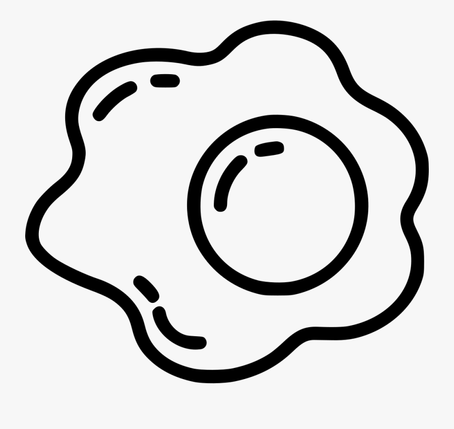 Fried Egg - Fried Egg Black And White, Transparent Clipart