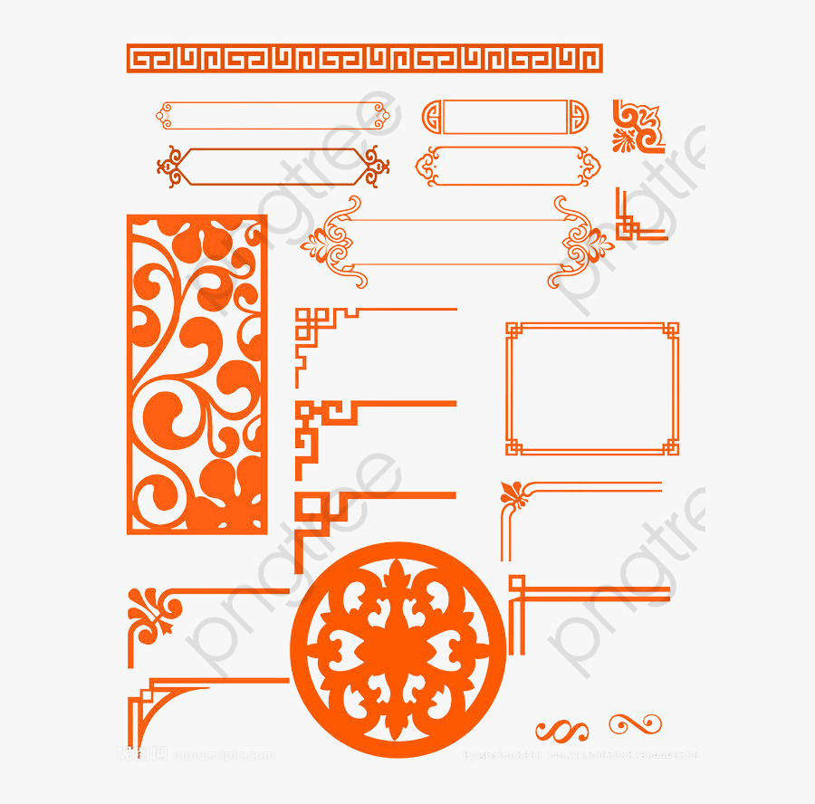 Chinese Clipart Frame - Chinese Style Simple Border, Transparent Clipart