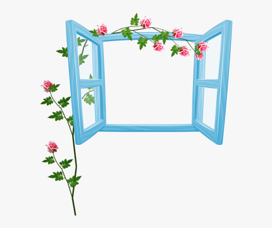 Frame Flower Simple Png Clipart , Png Download - Cartoon Open Window Png, Transparent Clipart