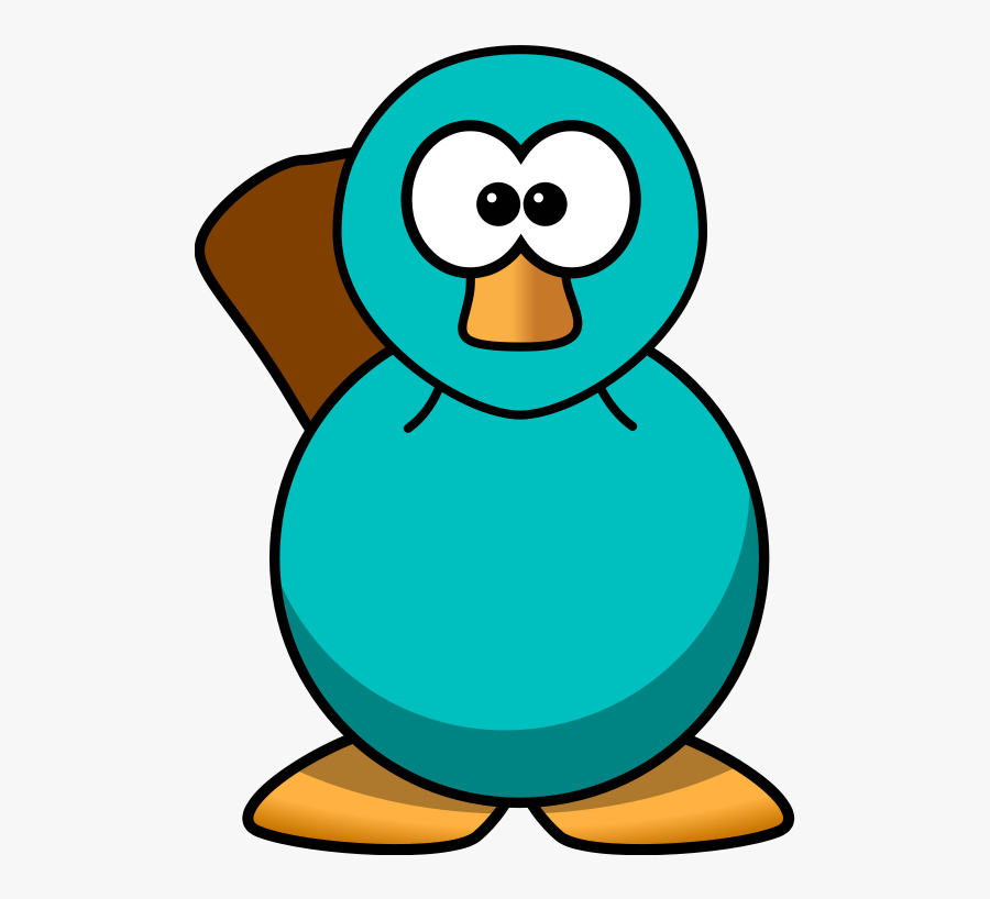 Cartoon Platypus Teal - Platypus Clipart, Transparent Clipart