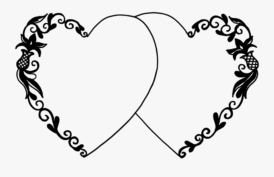 Transparent Heart Black And White Png, Transparent Clipart
