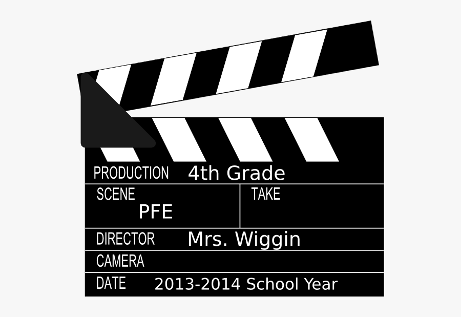 Movie Clapper Board, Transparent Clipart