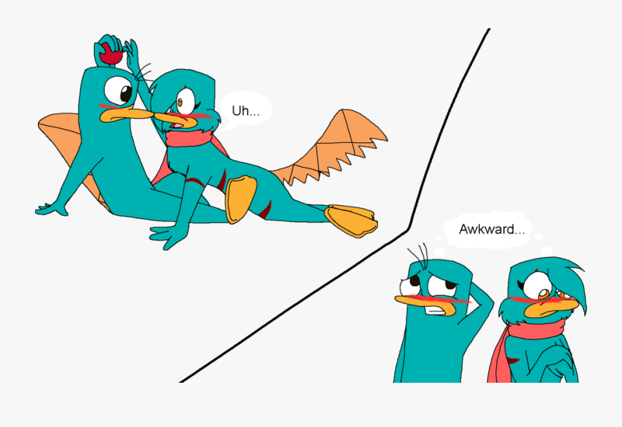 Perry And Taylor Awkward Moment By Grovylefangirl1997 - Female Perry The Platypus, Transparent Clipart