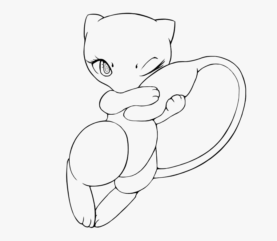 Pokemon Drawing Mew At Getdrawings - Line Art, Transparent Clipart