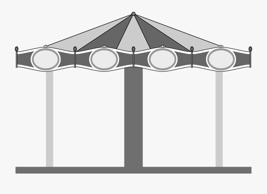 Carousel, Empty, Merry Go Round, Rotating, Circular - Carrousel Free Vector, Transparent Clipart