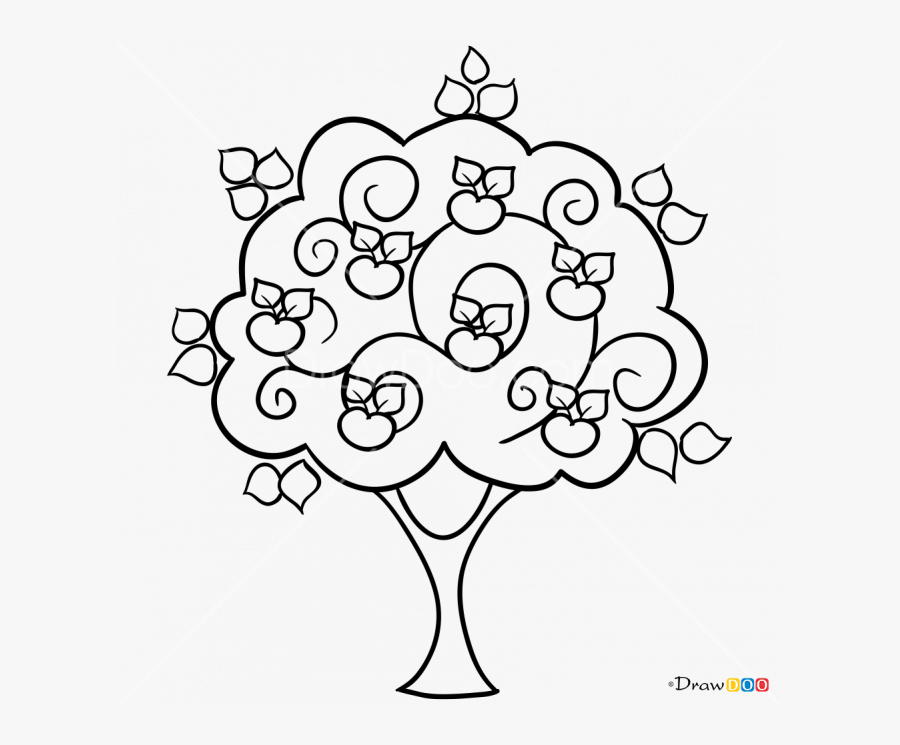 Season Drawing Apple Tree Transparent Png Clipart Free - Drawings Of An Apple Tree, Transparent Clipart