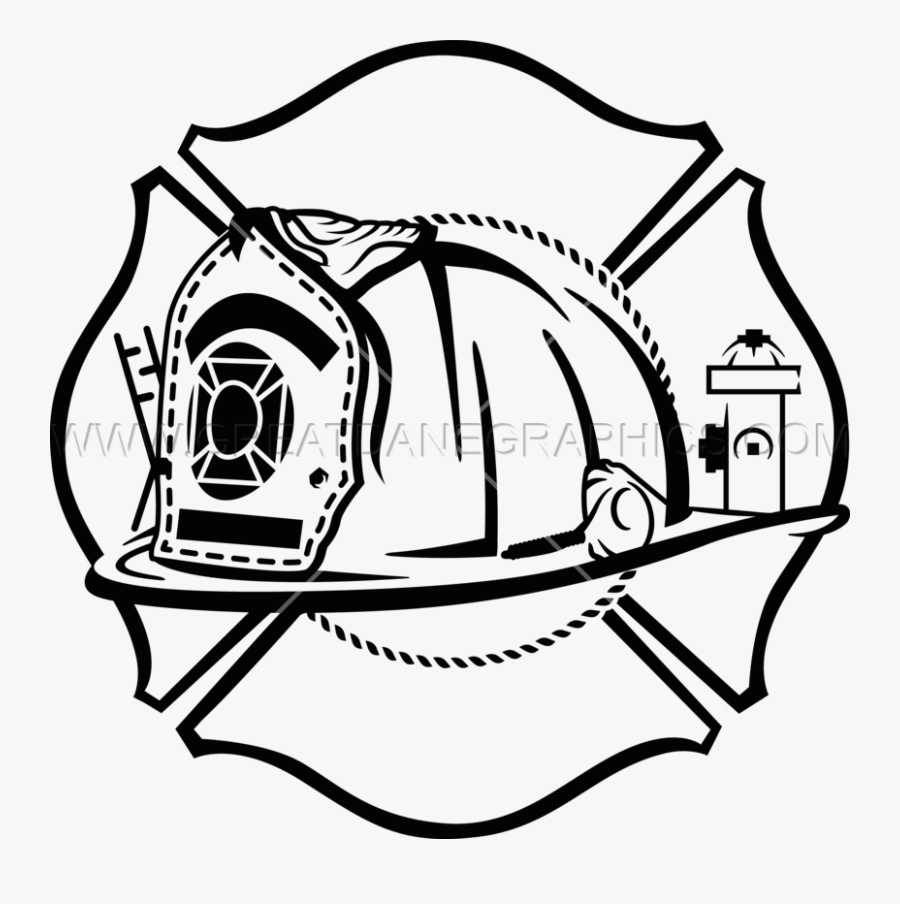 Helmet Clipart Fire Fighter - Blank Maltese Cross Clip Art, Transparent Clipart