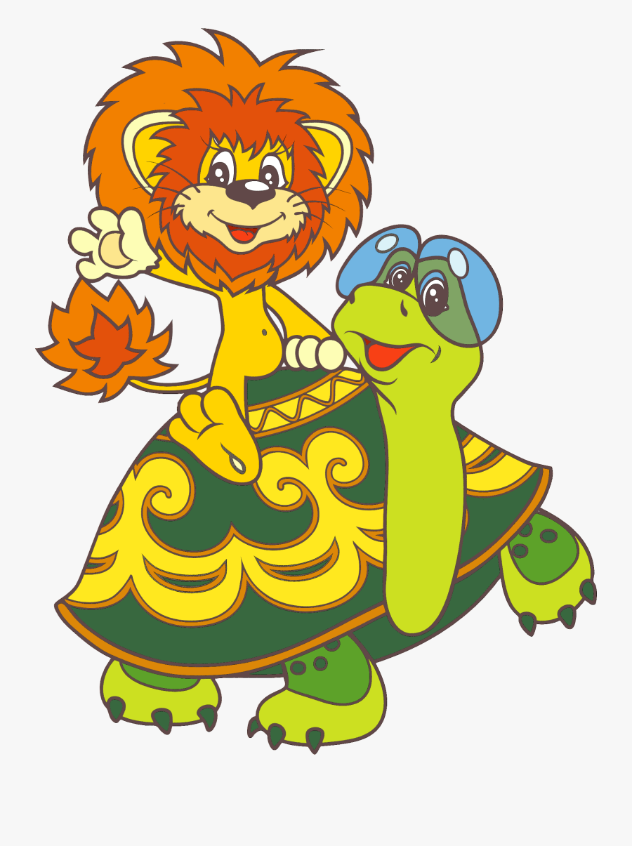 Curriculum Clipart Story Telling Competition - Lion And Turtle Cartoon, Transparent Clipart