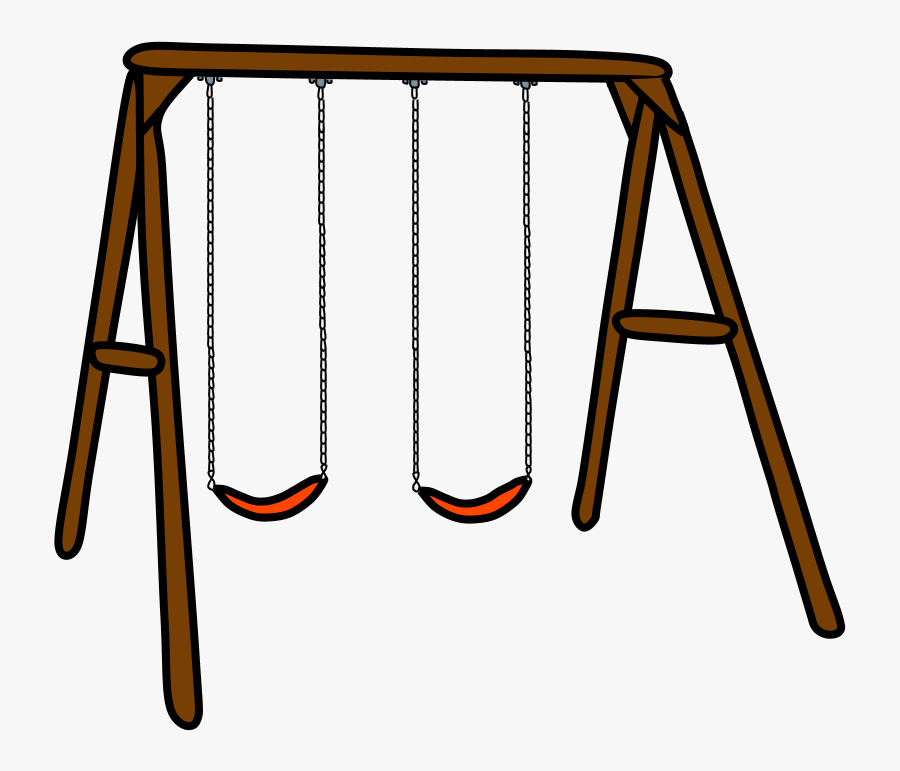 Swings, Set, Red Seats - Swingset Clipart Black And White, Transparent Clipart