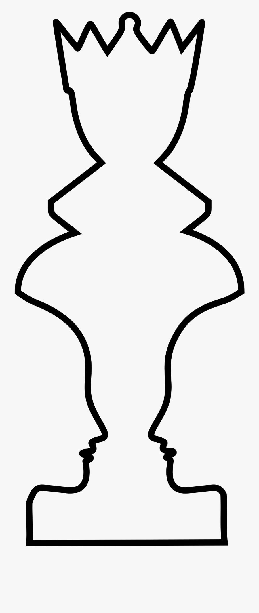 Chess Piece Illusion Of A Face Clipart , Png Download - Line Art, Transparent Clipart