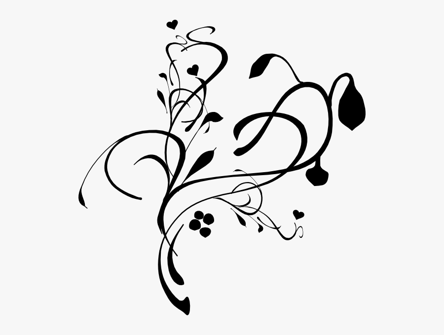 Heart Vines Watermark Clip Art At Clker - Watermark Black And White, Transparent Clipart