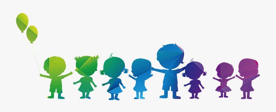 Clip Art Silhouette Fundal Children Silhouettes - Silueta Niños Color, Transparent Clipart