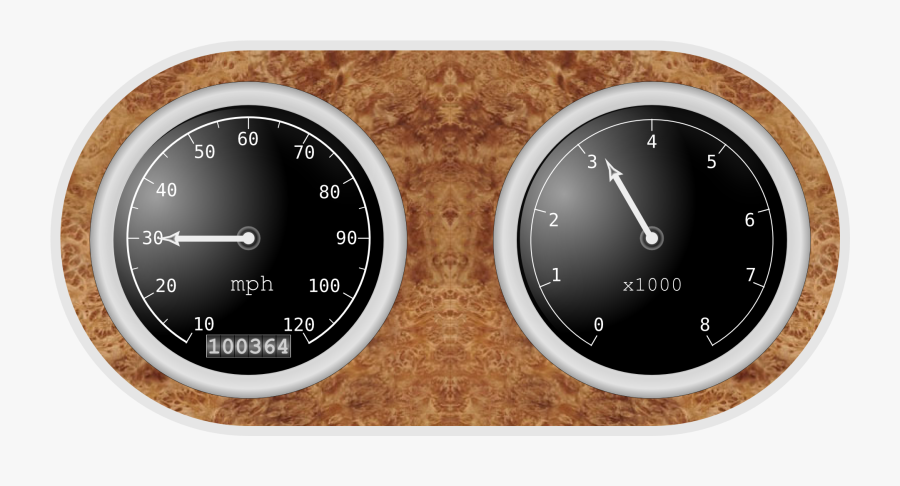 Speedometer And Tachometer Instruments - Speedometer, Transparent Clipart