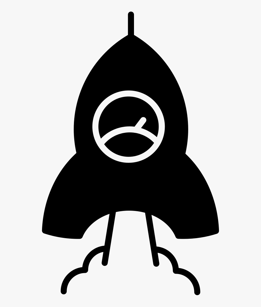Space Ship Silhouette With Speedometer Launching Comments - Icon, Transparent Clipart