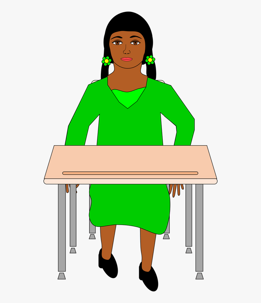 Clipart Student Desk - Student Sitting At Desk Png, Transparent Clipart