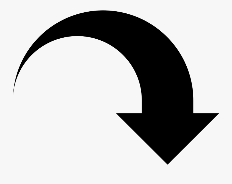Black Curved Arrow Clipart, Transparent Clipart