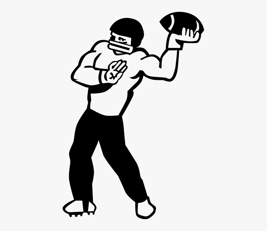 Quarterback Throws Football In Game, Transparent Clipart