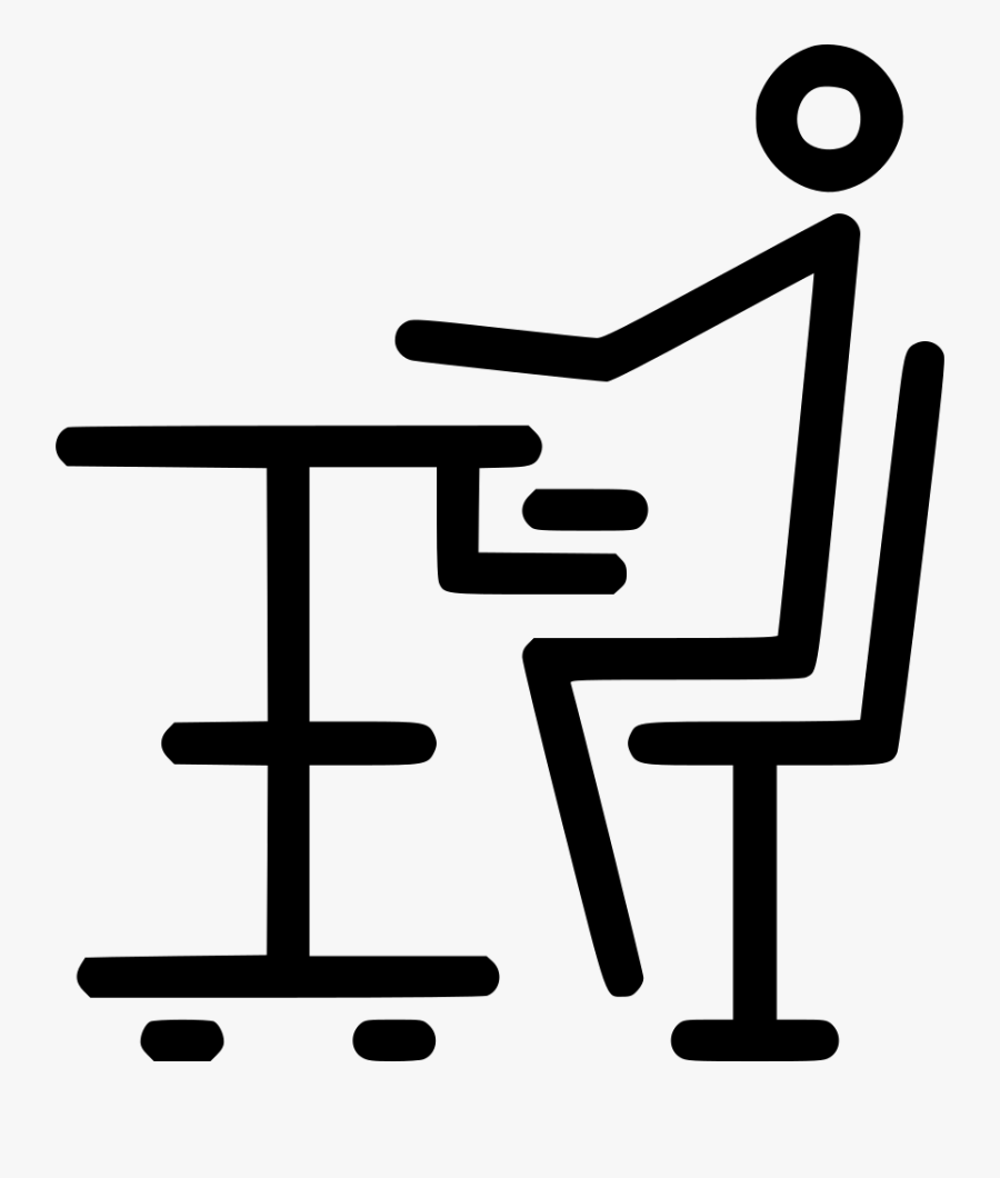 Transparent Good Student Sitting At Desk Clipart - Icon Table Study, Transparent Clipart