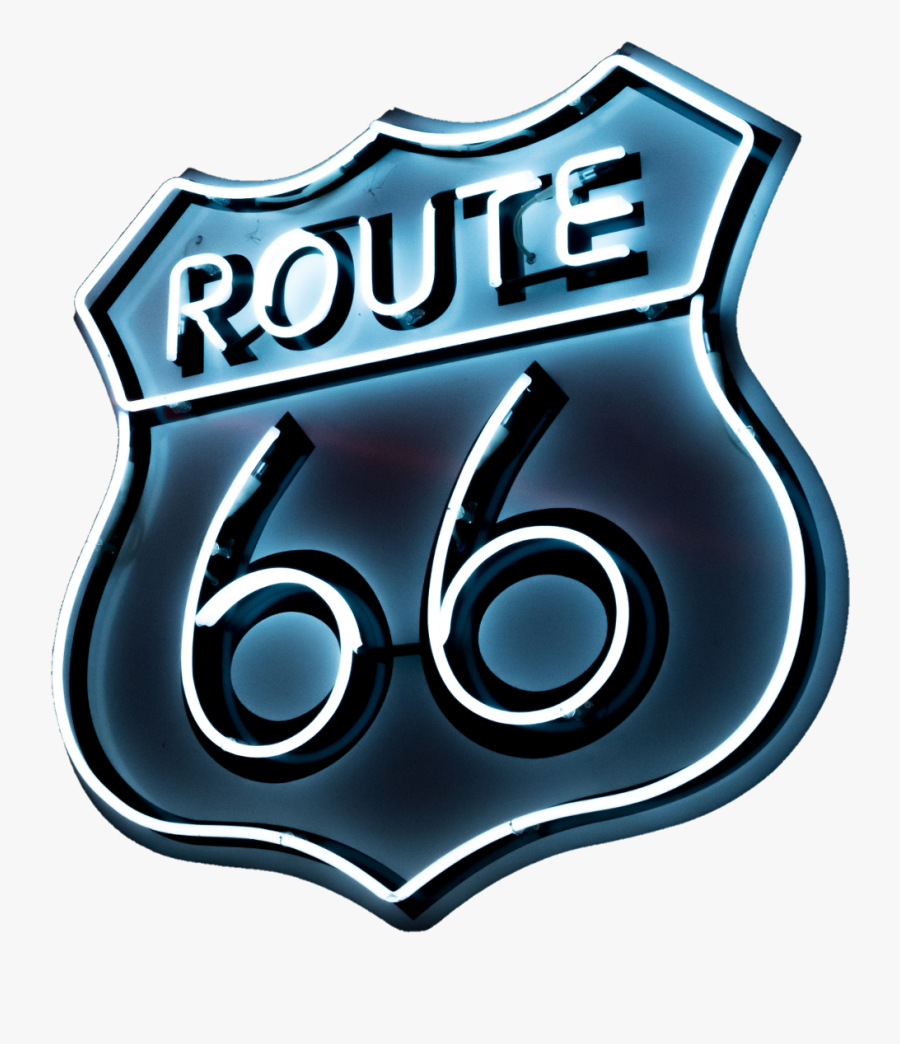 #neon #sign #route66 #66 #light #dark - Route 66, Transparent Clipart