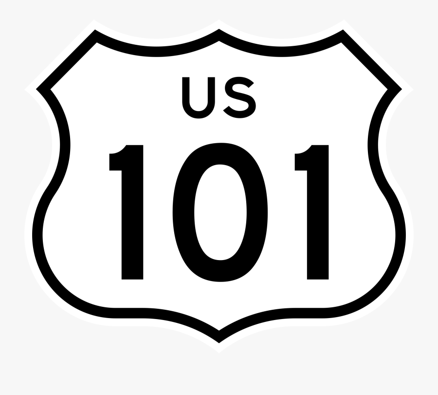 Roadsign Vector Highway United States - U.s. Route 101 In California, Transparent Clipart