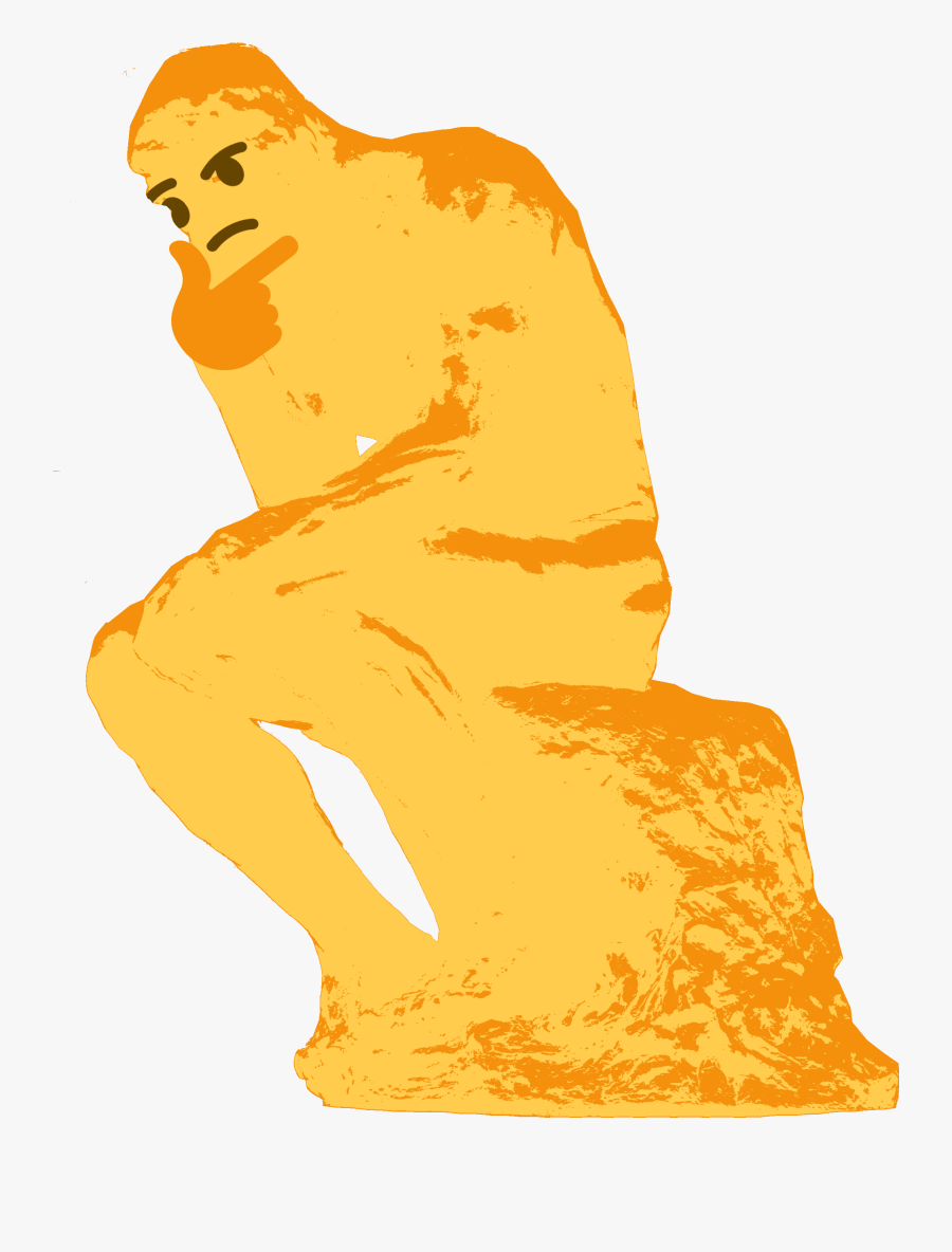 405kib, 2142x2800, Thinker - Thinking Emoji The Thinker, Transparent Clipart