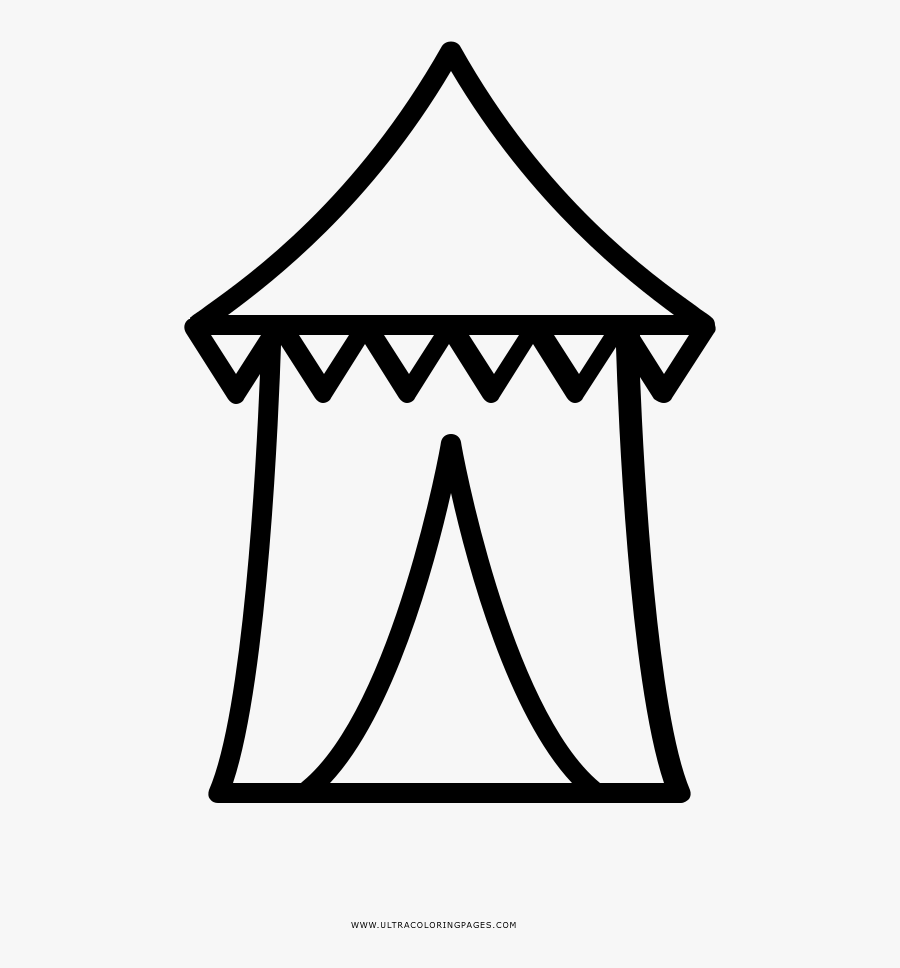 Carnival Tent Coloring Page - Tenda Circo Para Colorir, Transparent Clipart