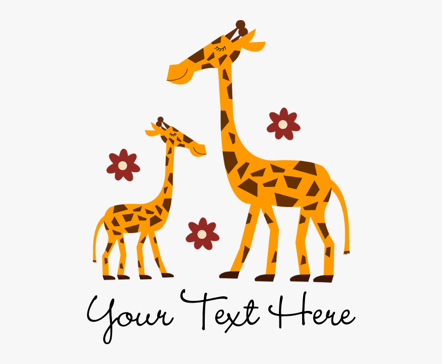 Transparent Mother Daughter Clipart - Giraffe, Transparent Clipart