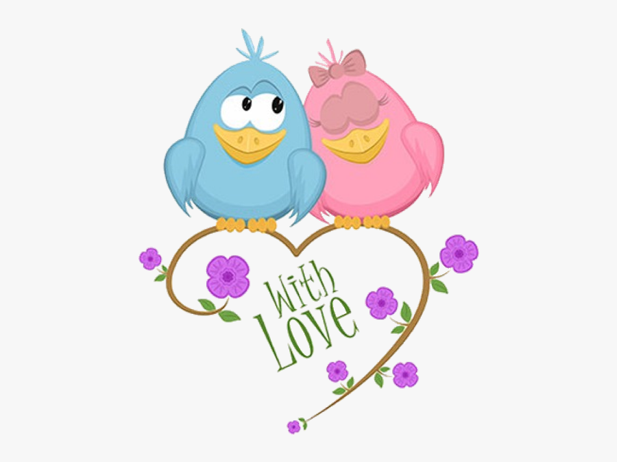 Clipart Birthday Bird - Cute Love Birds Clipart, Transparent Clipart