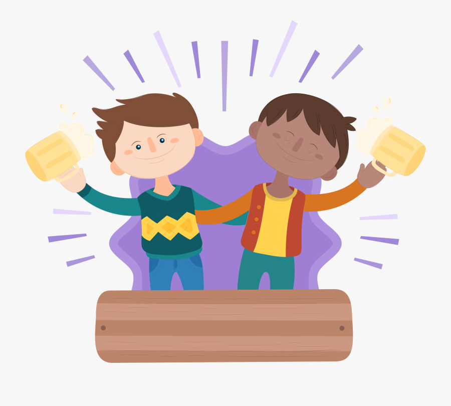 Amigos Cerveja Vetor, Transparent Clipart