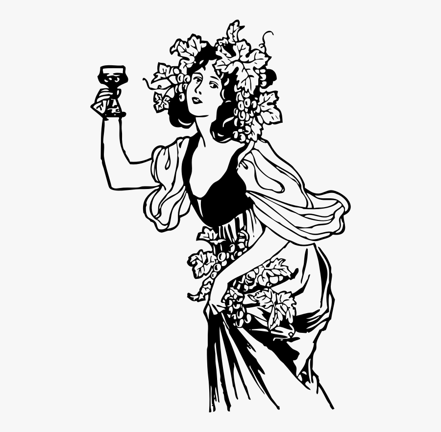 Wine Maiden, Transparent Clipart