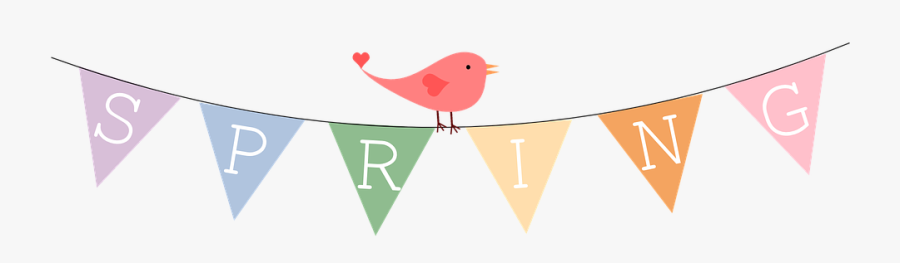 Banner, Bird, Triangle - Clip Art Spring Banner, Transparent Clipart