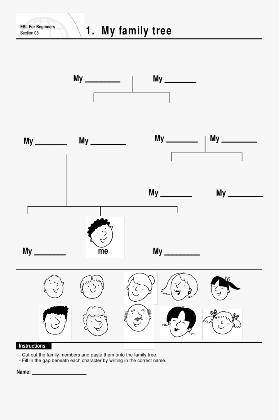 Family Tree Printable Cut, Transparent Clipart