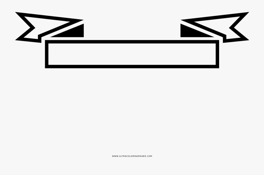 Ribbon Banner Coloring Page, Transparent Clipart