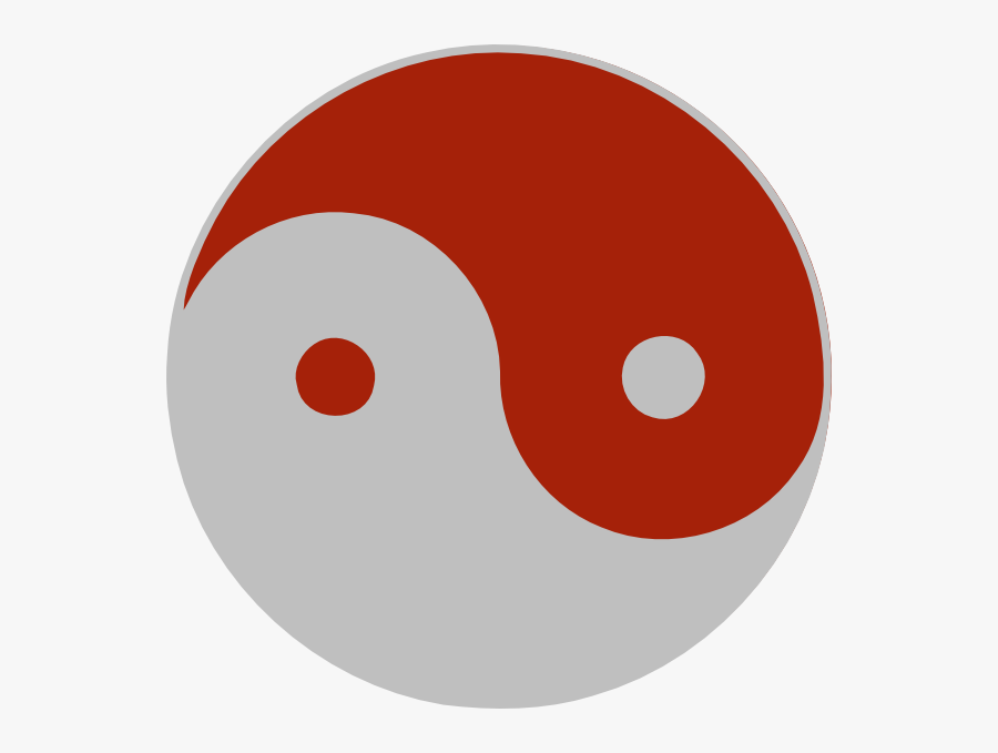 Red And Grey Yin Yang, Transparent Clipart