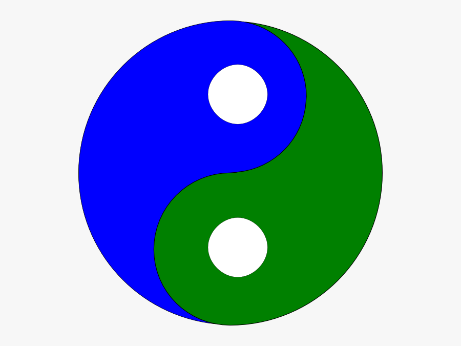 Yin Yang 17 Svg Clip Arts - Blue And Green Yin Yang, Transparent Clipart
