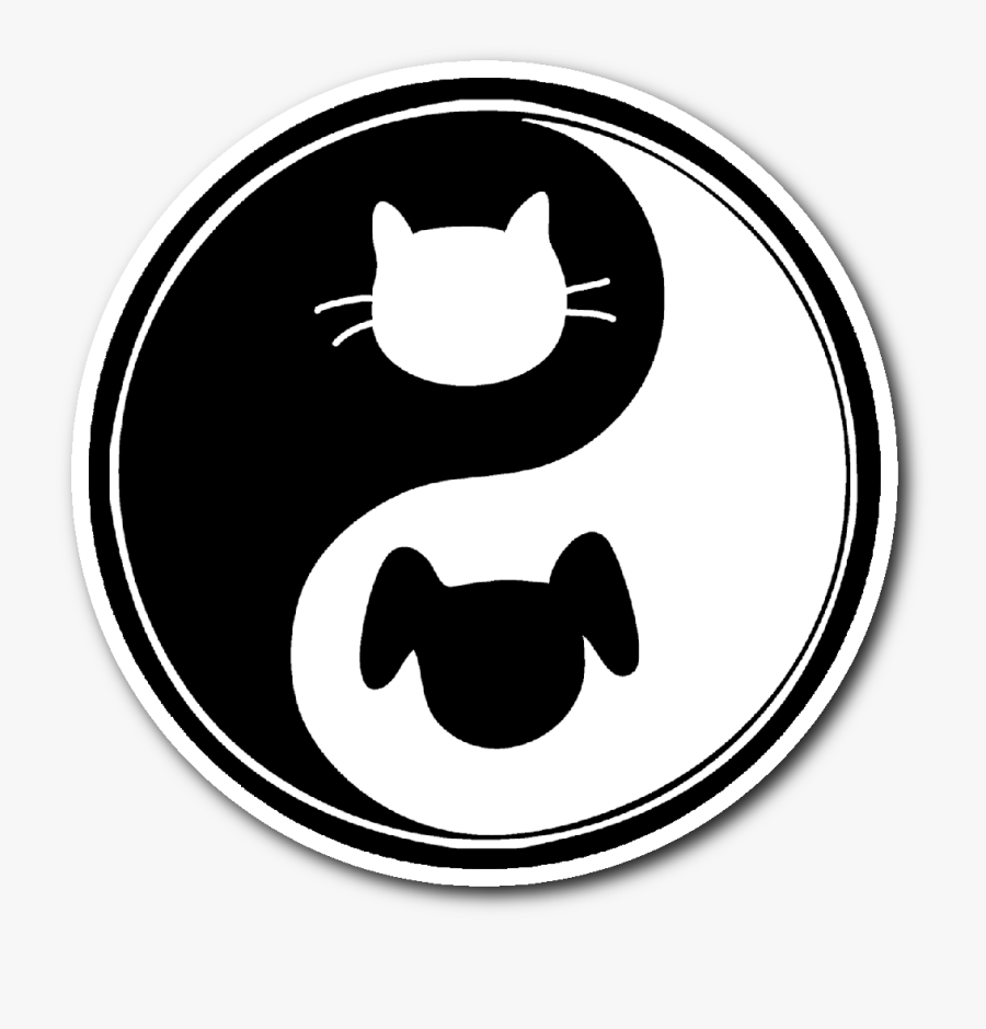 Yin Yang Cat Dog, Transparent Clipart