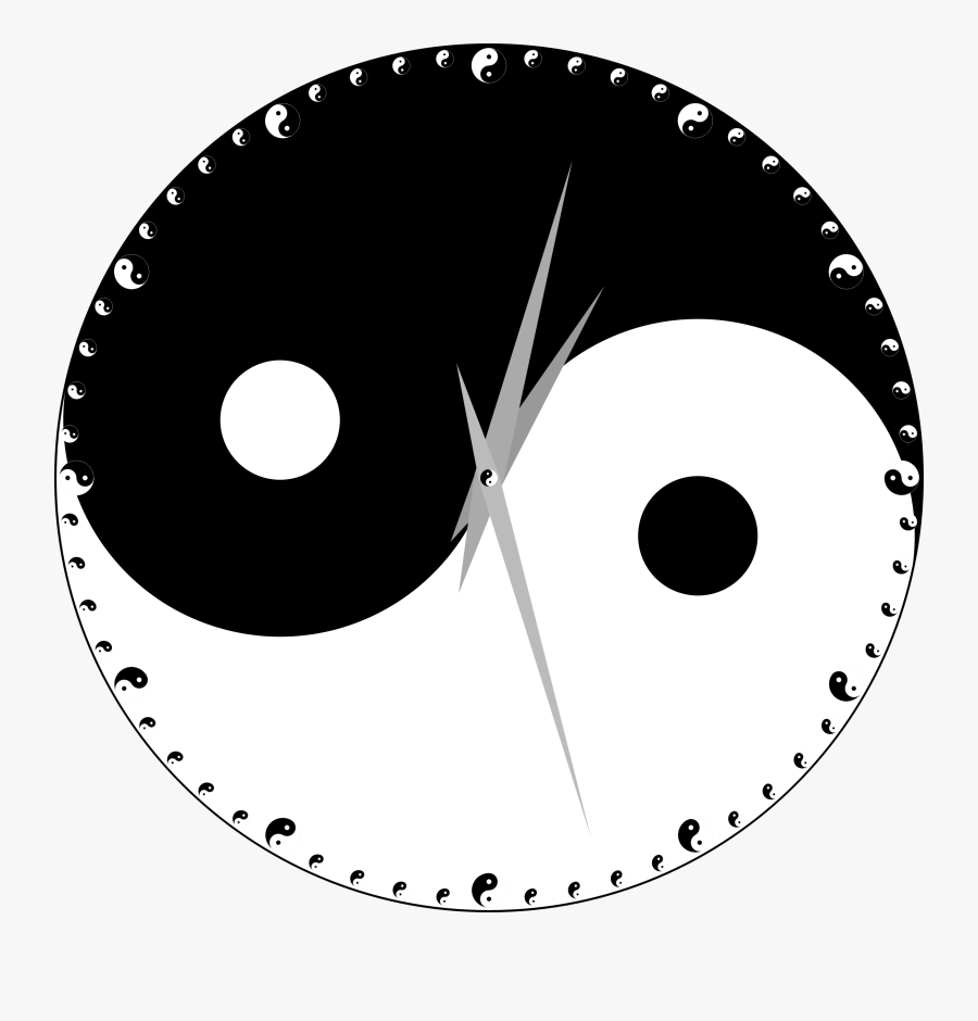 Yin Yang Clock Clip Arts, Transparent Clipart