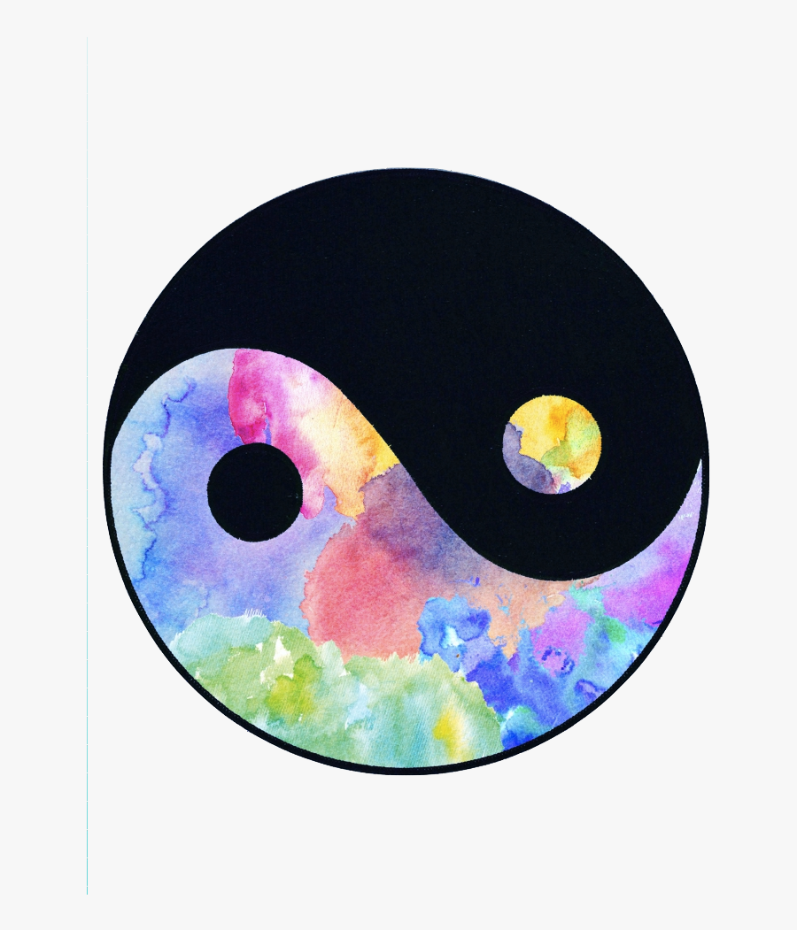 Drawing Colorful Yin Yang, Transparent Clipart