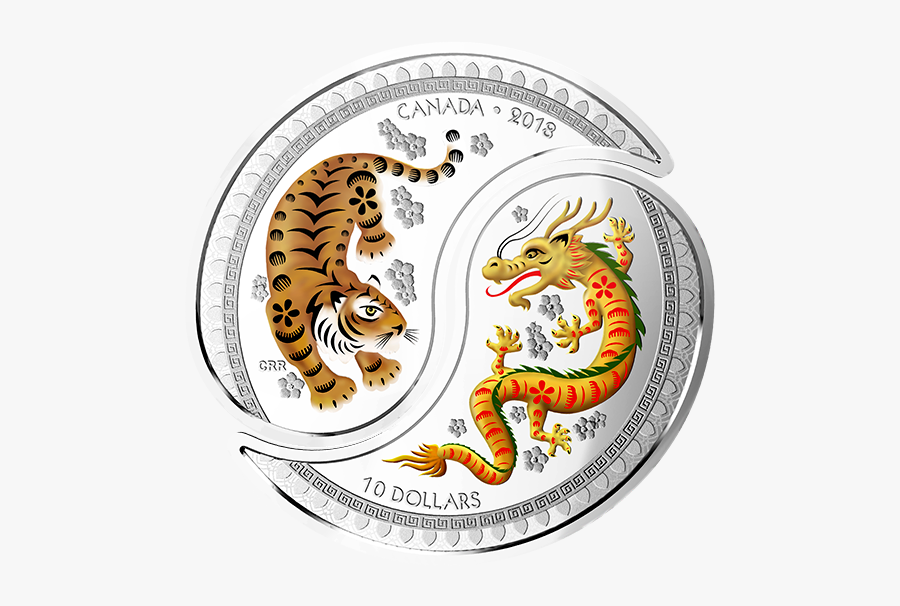 1oz Dragon And Tiger Coin, Transparent Clipart