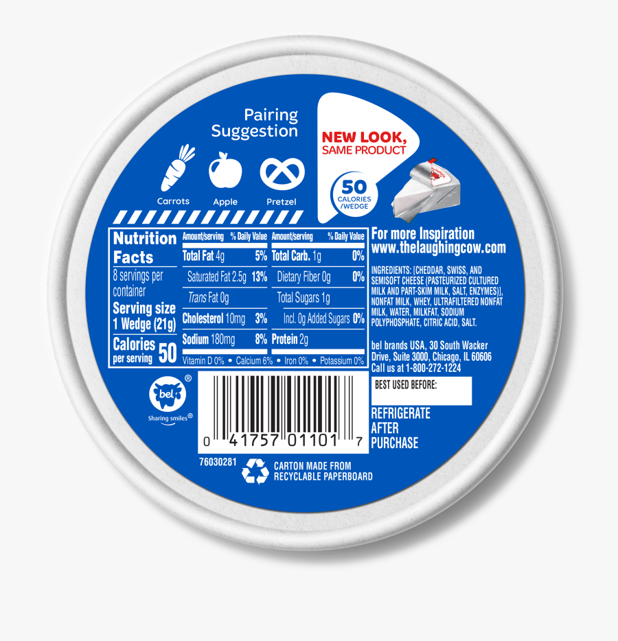 Laughing Cow Cheese Original Nutrition, Transparent Clipart