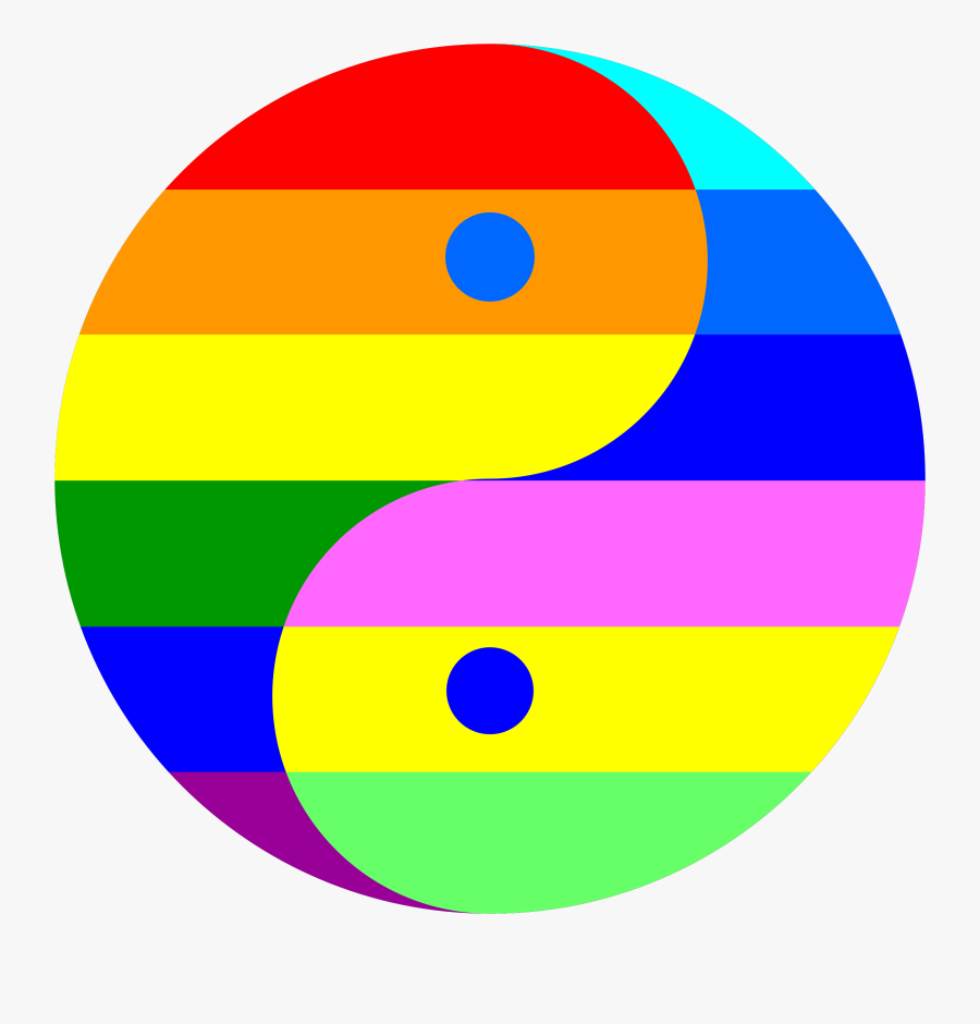 Transparent Yinyang Clipart - Rainbow Yin And Yang, Transparent Clipart