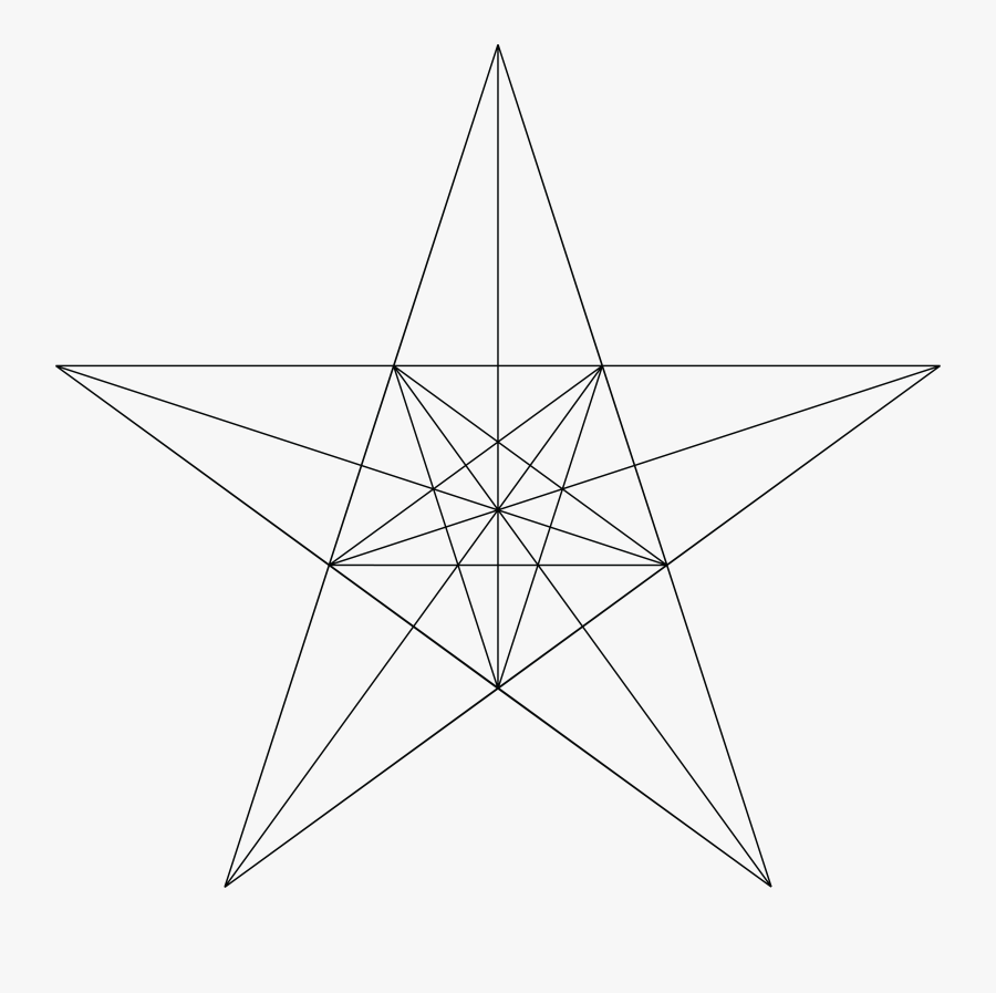 Free Clipart Of A Geometric Star In Black And White - Star Geometric, Transparent Clipart